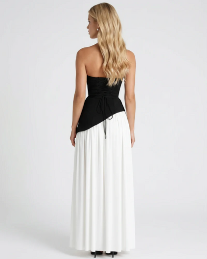 Genevieve Strapless Asymmetric Maxi Dress