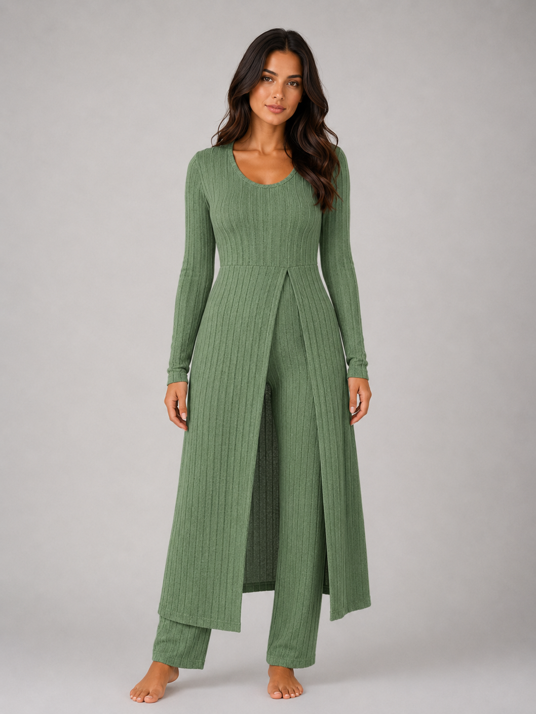 Serena | Ribbed Two Piece Relaxed Lounge Set