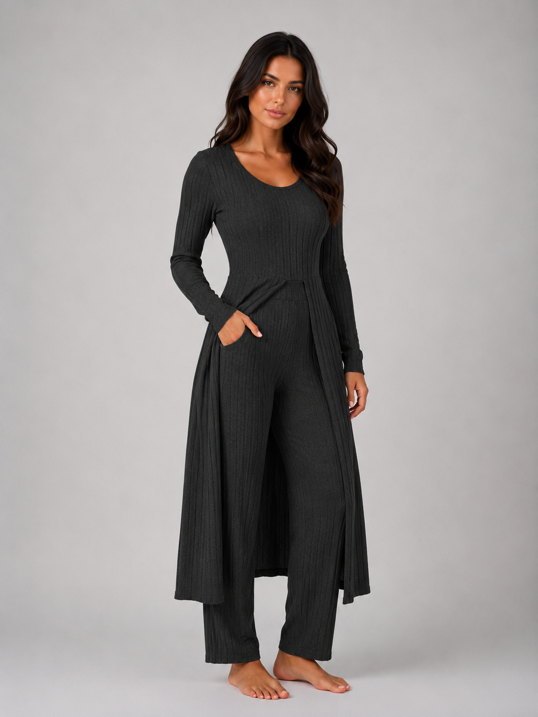 Serena | Ribbed Two Piece Relaxed Lounge Set