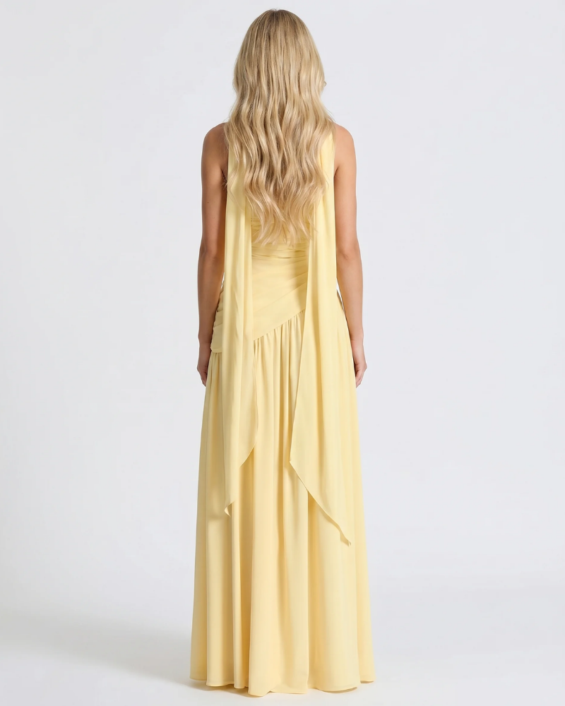 Genevieve Strapless Asymmetric Maxi Dress