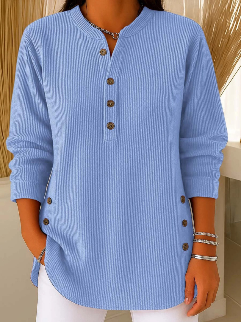 Renae | Ribbed Knit Button Detail Tunic