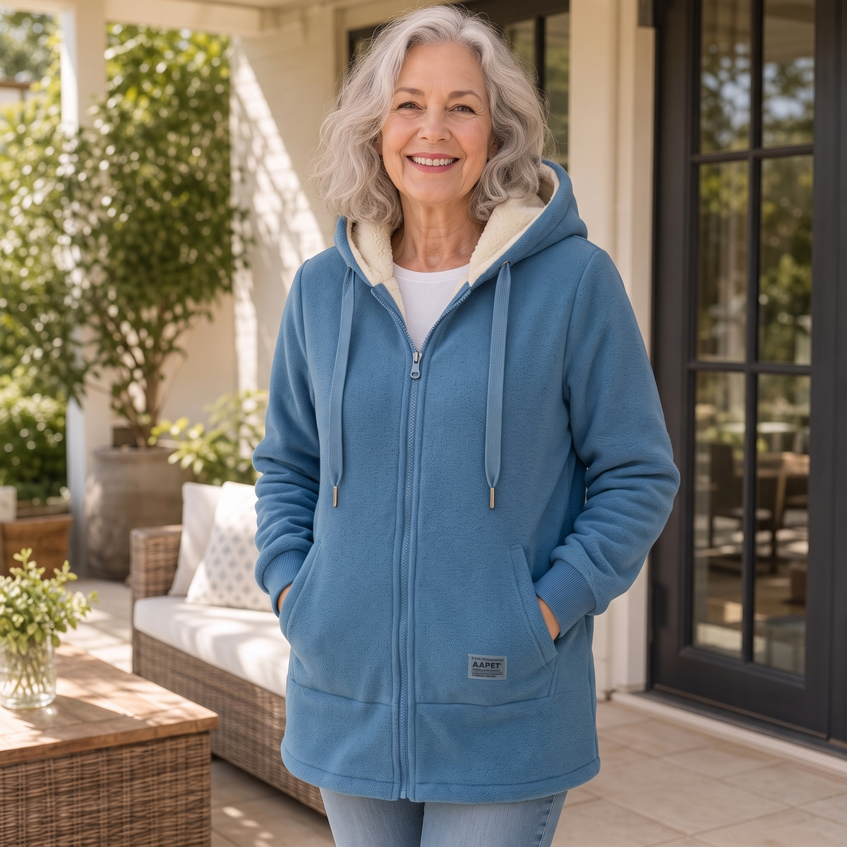 Hannah | Faux Fleece Lined Hooded Zip Jacket