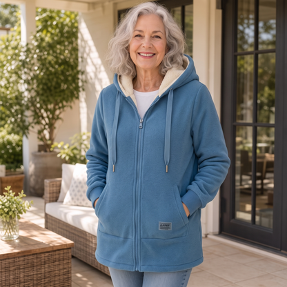Hannah | Faux Fleece Lined Hooded Zip Jacket