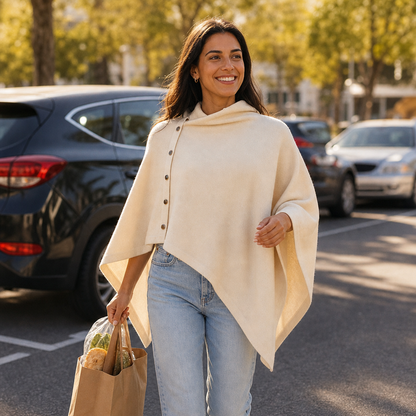 Natalie | Side Button Convertible Poncho Wrap