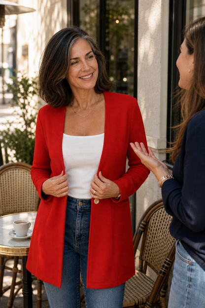 Adeline | V-Neck Single-Button A-Line Blazer