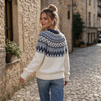 Abigail | Colorblock Yoke Dropped Shoulder Knit Sweater