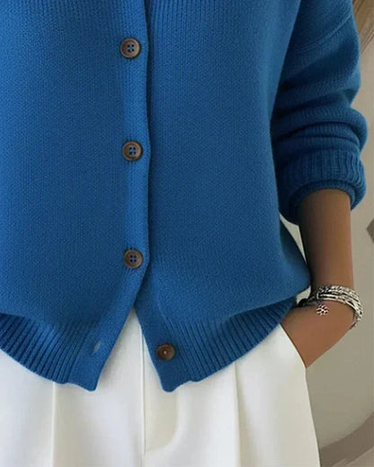 Amaya | Structured Collar Smooth Knit Cardigan