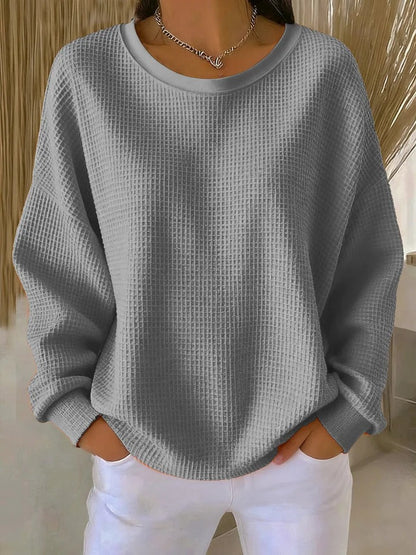 Scarlet | Crew Neck Waffle Knit Jumper