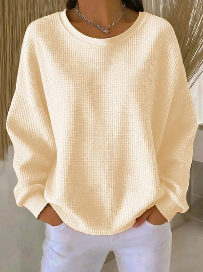 Scarlet | Crew Neck Waffle Knit Jumper