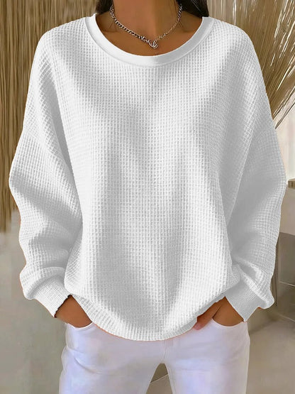Scarlet | Crew Neck Waffle Knit Jumper