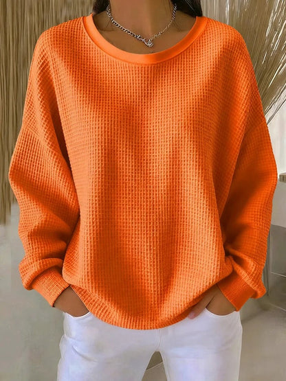 Scarlet | Crew Neck Waffle Knit Jumper