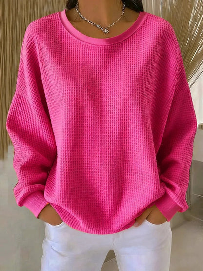 Scarlet | Crew Neck Waffle Knit Jumper