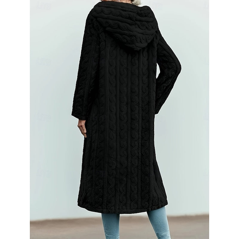 Marion | Longline Hooded Open Front Coat