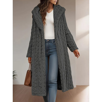 Marion | Longline Hooded Open Front Coat