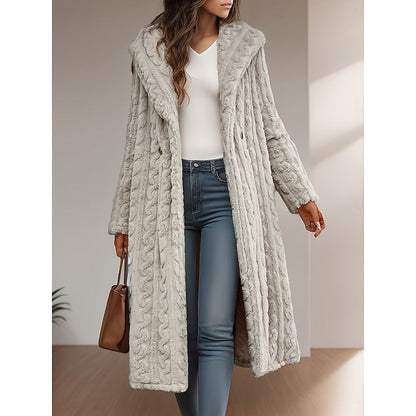 Marion | Longline Hooded Open Front Coat