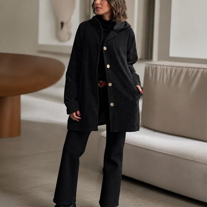 Charlotte | Ribbed Corduroy Hooded Overshirt