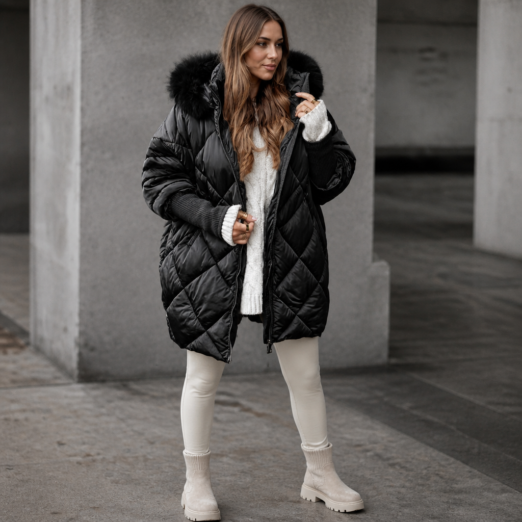 Lucy | Oversized Faux Fur Hood Quilted Parka