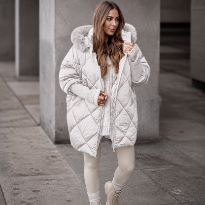 Lucy | Oversized Faux Fur Hood Quilted Parka
