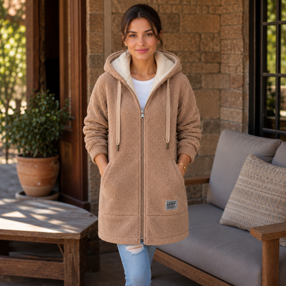 Hannah | Faux Fleece Lined Hooded Zip Jacket
