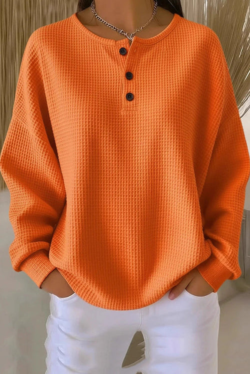 Jovie | Crew Neck Waffle Knit Pullover