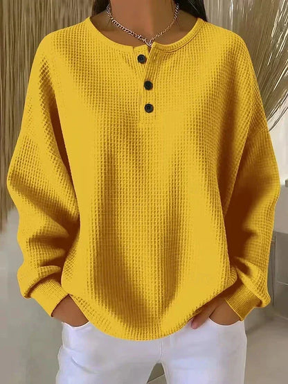 Jovie | Crew Neck Waffle Knit Pullover